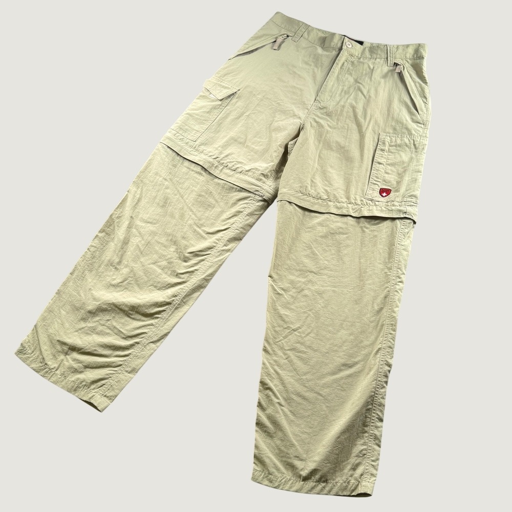 Suisse Sport Convertible Cargo Pants Men M Khaki Nylon Zip Off Hiking Gorpcore